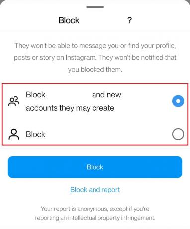Wanneer je iemand blokkeert, heb je twee opties | Hoe mijn geblokkeerde lijst op Instagram te bekijken