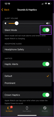 Slå Silent Mode Watch App til