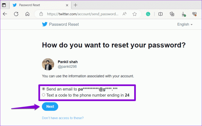 เลือกวิธีรีเซ็ตรหัสผ่าน Twitter