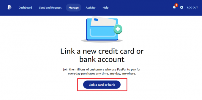 Faceți clic pe Conectați un card sau o bancă 