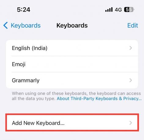 टैप-ऑन-नया-कीबोर्ड जोड़ें
