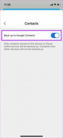 activați iPhonec ontact backup