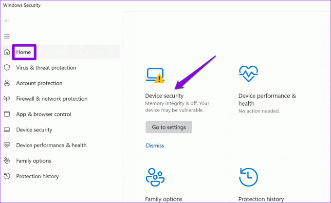 Відкрийте Device Security у Windows 11