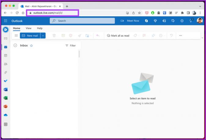 Abra o Outlook no navegador da Web de sua preferência