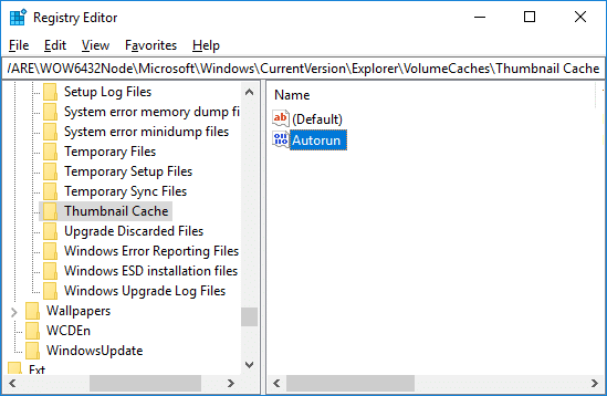 Verhindern, dass Windows 10 automatisch den Thumbnail-Cache löscht