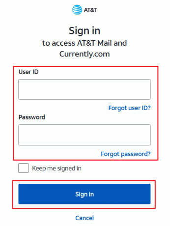 kirjoita SBCGlobal-tilisi käyttäjätunnuksesi ja salasanasi annettuihin kenttiin ja napsauta Kirjaudu sisään | välitä sähköposti osoitteesta SBCGlobal.net