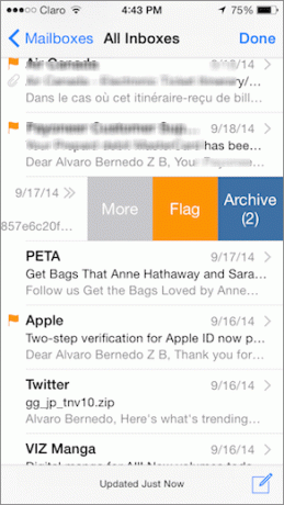 Mail App Thread เลือกเพิ่มเติม