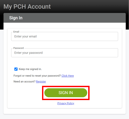Įveskite savo el. pašto adresą ir slaptažodį, tada spustelėkite mygtuką Prisijungti.