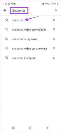 Upišite Snapchat i dodirnite aplikaciju