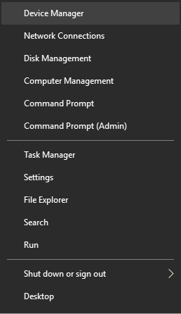 Apăsați tasta Windows + X apoi selectați Manager dispozitive