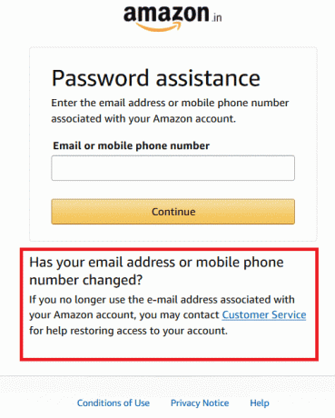 Faceți clic pe linkul Serviciul Clienți de sub mesajul S-a schimbat adresa de e-mail sau numărul de telefon mobil?