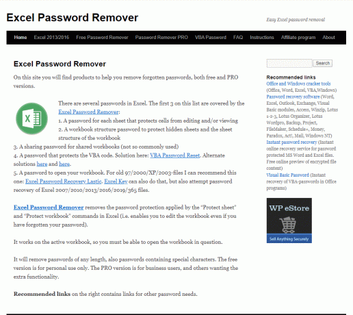 Supprimer le mot de passe avec Excel Password Remover