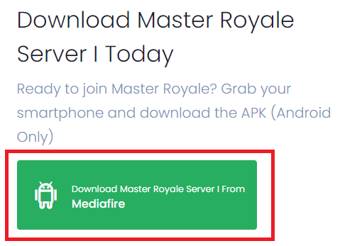 اضغط على خيار Download Master Royale Server I From Mediafire