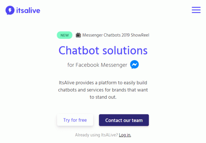 โฮมเพจ ItsAlive | AI chatbot ออนไลน์