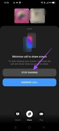 hentikan berbagi layar aplikasi messenger android
