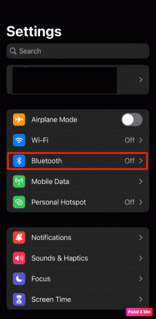 Tippen Sie auf die Bluetooth-Option | Beheben Sie das Problem mit dem stillen Alarm auf dem iPhone