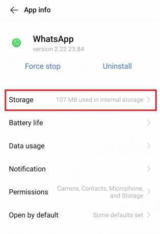اضغط على التخزين. 7 طرق لإصلاح عدم مزامنة WhatsApp جهات الاتصال على Android