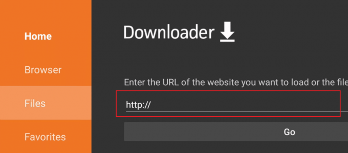 ievadiet URL, lai lejupielādētu lietotnes amazon firestick vai firetv lejupielādētājā