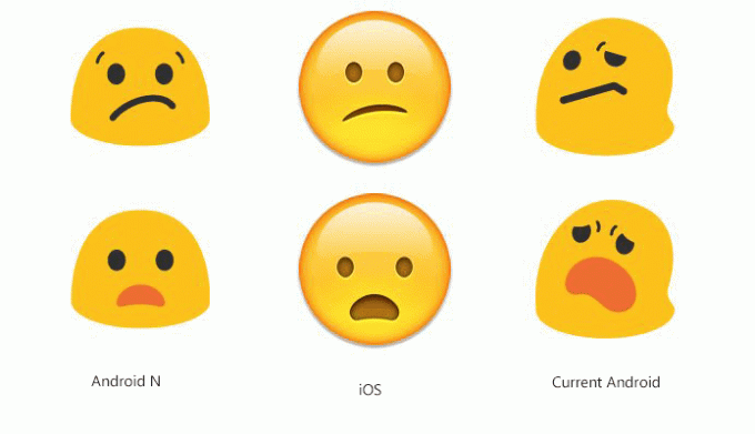 Android N Emoji-uttrycksändring