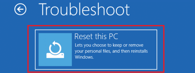 wählen Sie Diesen PC zurücksetzen | So setzen Sie Windows 10 ohne Einstellungen auf die Werkseinstellungen zurück