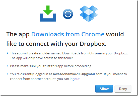 Povezava do Dropboxa