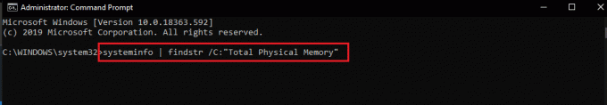 Total Physical Memory komanda