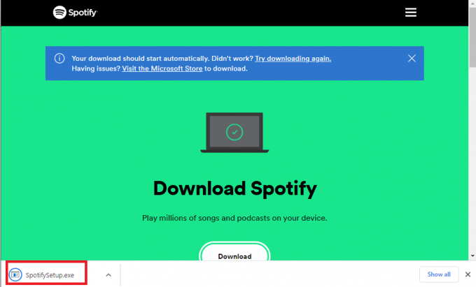 Faceți dublu clic pe fișierul exe SpotifySetup. Remediați cântecul de previzualizare Spotify care nu funcționează