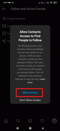 Välj alternativet Tillåt åtkomst. Hur man hittar någon på Instagram efter telefonnummer