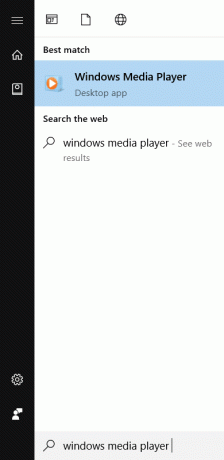 Geben Sie Windows Media Player ein und drücken Sie die Eingabetaste, um ihn zu öffnen