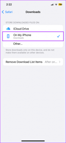 აირჩიეთ Safari-ის ჩამოტვირთვების ადგილმდებარეობა iPhone-ზე