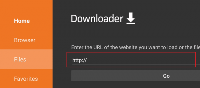 Introduceți adresa URL pentru FireDL, apoi apăsați butonul Go pentru a descărca fișierul apk | Cum să instalați și să urmăriți zilnic Wire pe Firestick 