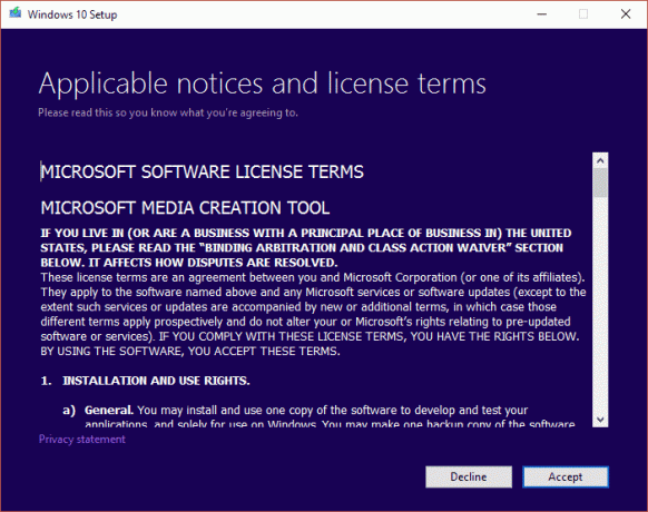 acceptați acordul de licență. Remediați eroarea OneDrive 0x8004de40 în Windows 10