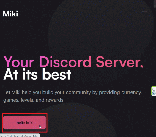 Κάντε κλικ στο κουμπί Πρόσκληση Miki | Miki bot