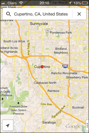 Google Maps Cupertino