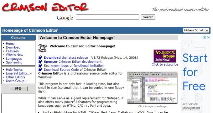 Crimson Editor. 30 cel mai bun editor de cod pentru Windows