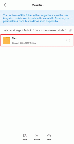 फ़ाइलें फ़ोल्डर टैप करें और दर्ज करें