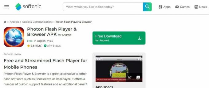 Photon Flash Player und Browser