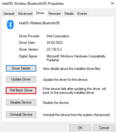 Revertir los controladores de Bluetooth