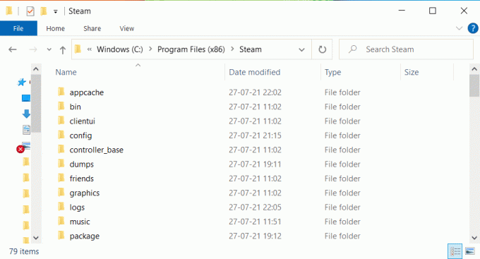 Idite na Program Files (x86), a zatim Steam, kao što je prikazano.