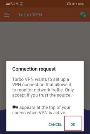Nõustuge VPN-i ühenduse taotlusega | Parandage VPN-i ühenduse puudumine Androidis