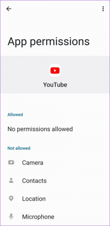 YouTube alkalmazásengedélyek Android