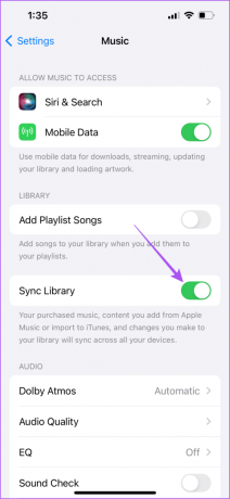 synchroniseer bibliotheek muziekinstellingen iPhone