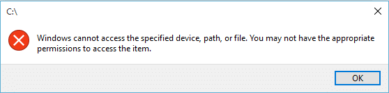 फिक्स विंडोज निर्दिष्ट डिवाइस, पथ, या फ़ाइल त्रुटि तक नहीं पहुंच सकता है