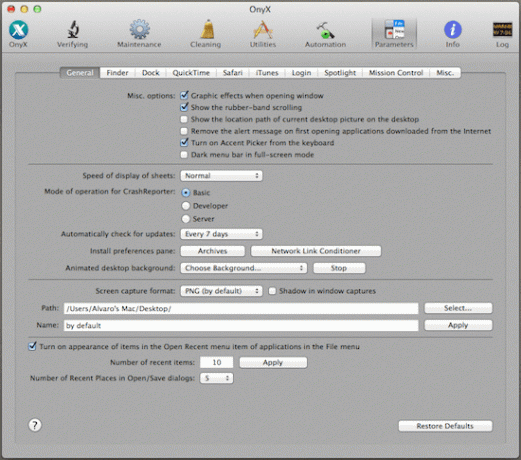 Parametry Onix