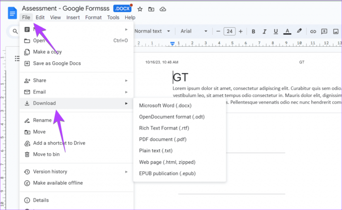 พีซี Google Docs เป็น Word