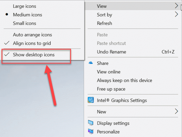Habilite Mostrar ícone da área de trabalho para corrigir o ícone da área de trabalho ausente no Windows 10 | Corrigir ícone da área de trabalho ausente no Windows 10