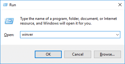 Нажмите Windows Key + R, затем введите winver и нажмите Enter | Проверьте, какая версия Windows 10 у вас установлена