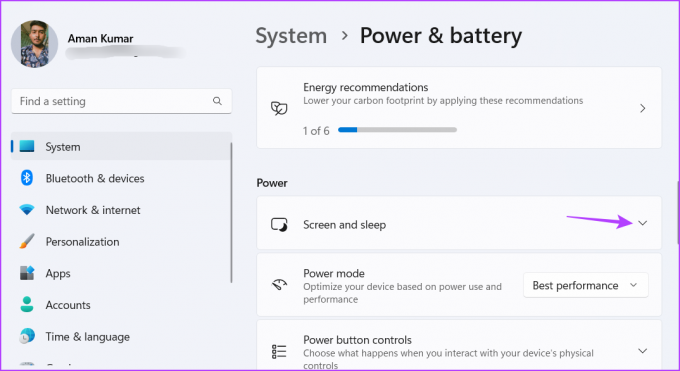 Pantalla y opción de suspensión en Configuración