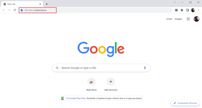 Otvorite stranicu proširenja za Chrome