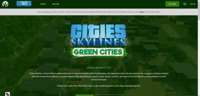 Oficiali miestų svetainė: Skylines – Green Cities